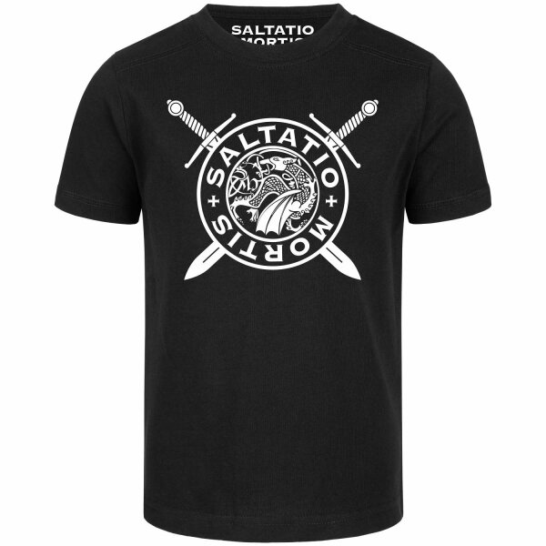 Saltatio Mortis (Logo Dragon) - Kinder T-Shirt, schwarz, weiß, 128