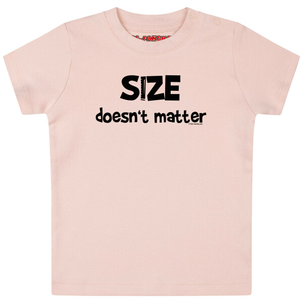 SIZE doesnt matter - Baby T-Shirt, hellrosa, schwarz, 68/74