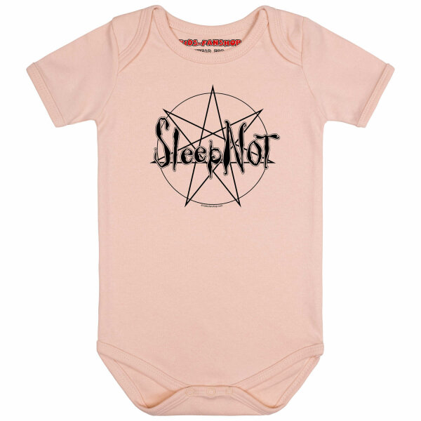 Sleepnot - Baby bodysuit, pale pink, black, 56/62