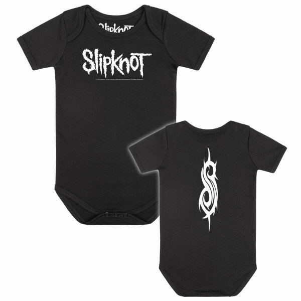 Slipknot (Logo) - Baby bodysuit, black, white, 68/74