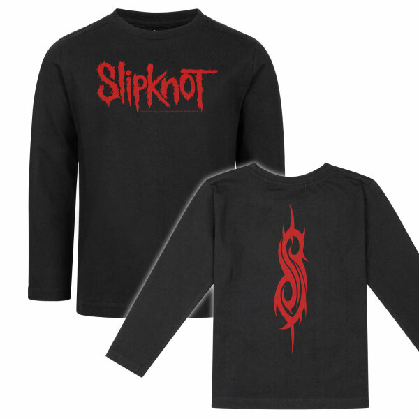 Slipknot (Logo) - Kinder Longsleeve, schwarz, rot, 128