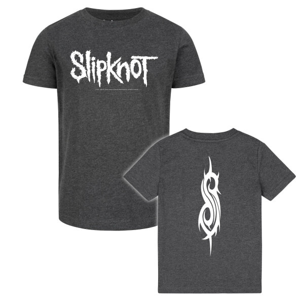 Slipknot (Logo) - Kinder T-Shirt, charcoal, weiß, 140