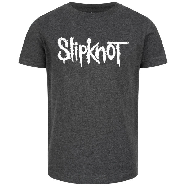 Slipknot (Logo) - Kinder T-Shirt, charcoal, weiß, 140