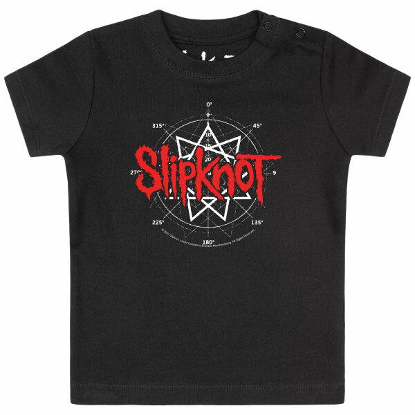 Slipknot (Star Symbol) - Baby T-Shirt, schwarz, rot/weiß, 56/62