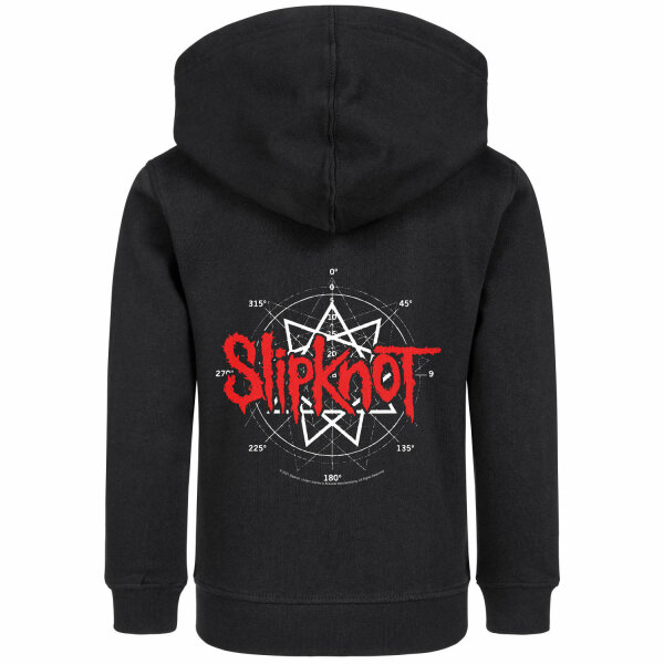 Slipknot (Star Symbol) - Kinder Kapuzenjacke, schwarz, rot/weiß, 116