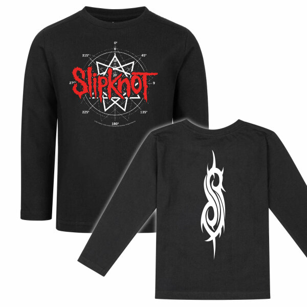 Slipknot (Star Symbol) - Kinder Longsleeve, schwarz, rot/weiß, 164