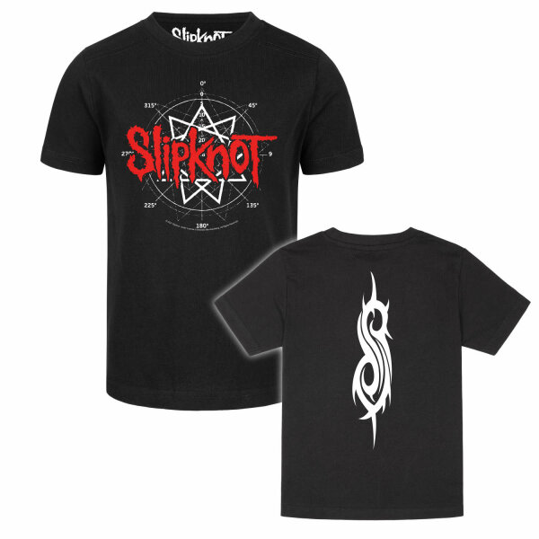 Slipknot (Star Symbol) - Kinder T-Shirt, schwarz, rot/weiß, 140