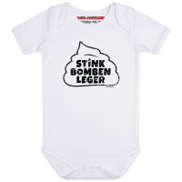Stinkbombenleger - Baby bodysuit, white, black, 80/86