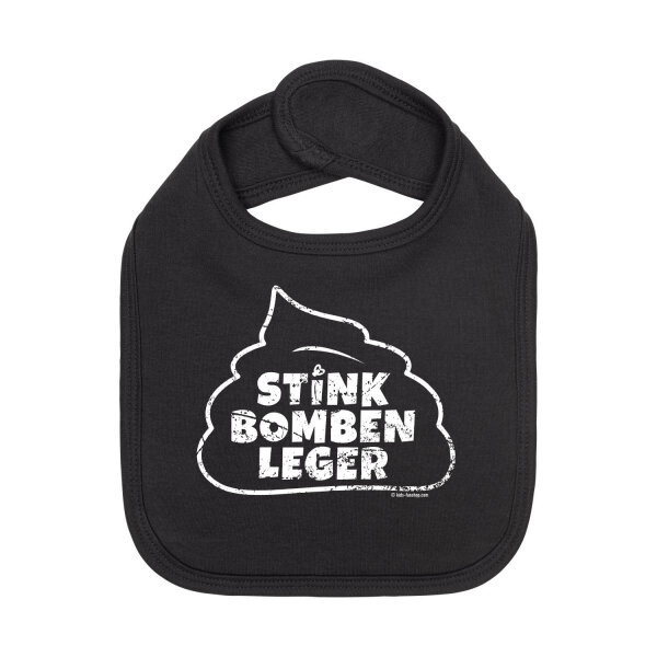 Stinkbombenleger - Baby Lätzchen, schwarz, weiß, one size