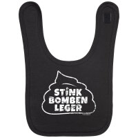 Stinkbombenleger - Baby bib, black, white, one size