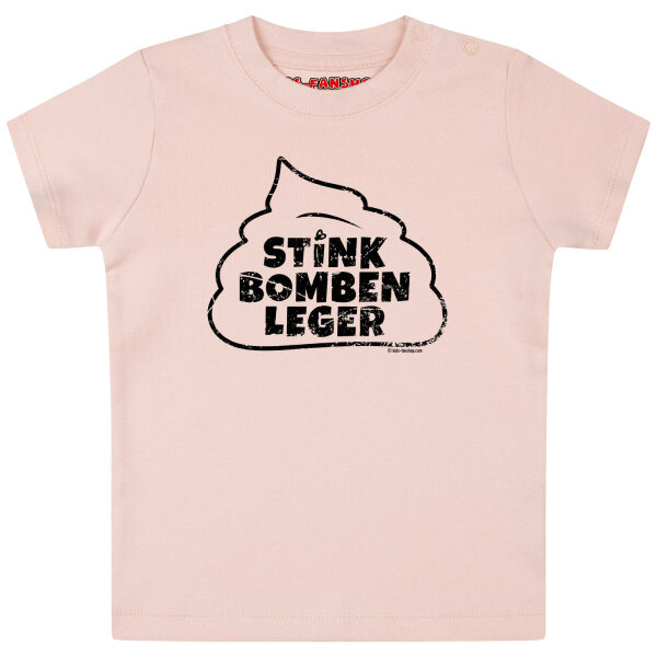 Stinkbombenleger - Baby T-Shirt, hellrosa, schwarz, 80/86