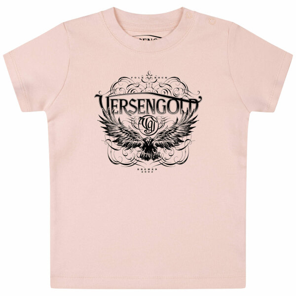 Versengold (Rabe) - Baby t-shirt, pale pink, black, 68/74