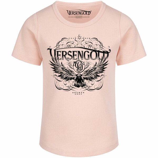 Versengold (Rabe) - Girly Shirt, hellrosa, schwarz, 152