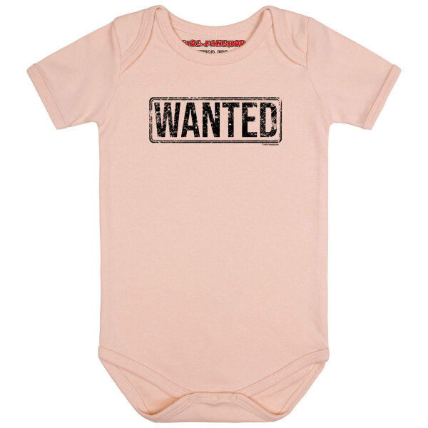 Wanted - Baby bodysuit, pale pink, black, 56/62