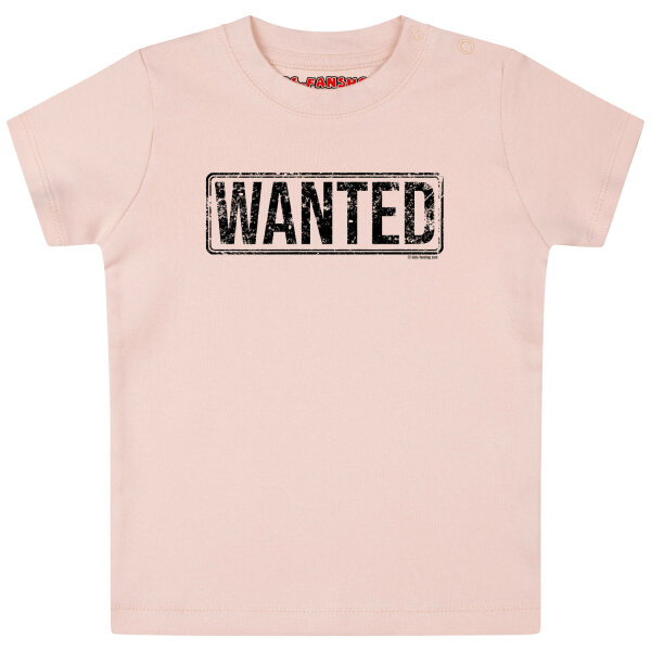 Wanted - Baby T-Shirt, hellrosa, schwarz, 56/62
