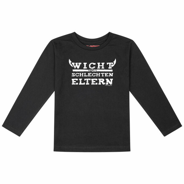 Wicht von schlechten Eltern - Kids longsleeve, black, white, 104