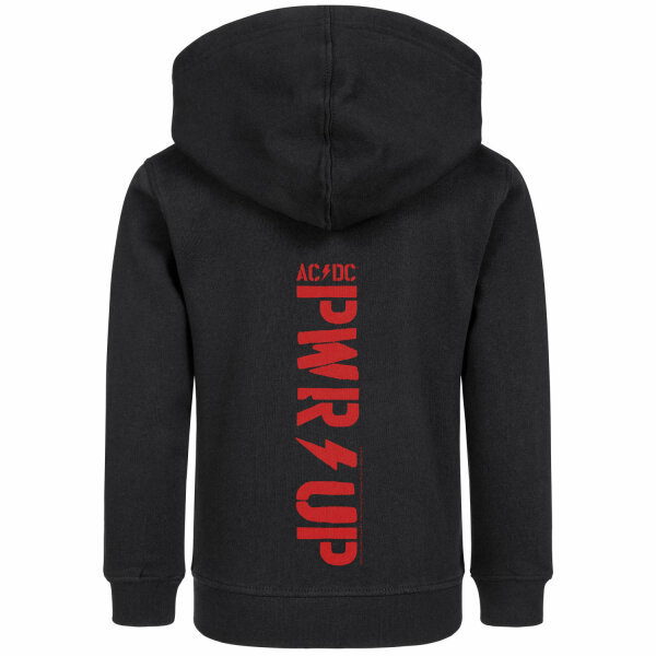 AC/DC (PWR UP) - Kinder Kapuzenjacke, schwarz, rot, 128