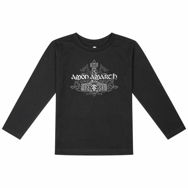 Amon Amarth (Thors Hammer) - Kinder Longsleeve, schwarz, mehrfarbig, 104