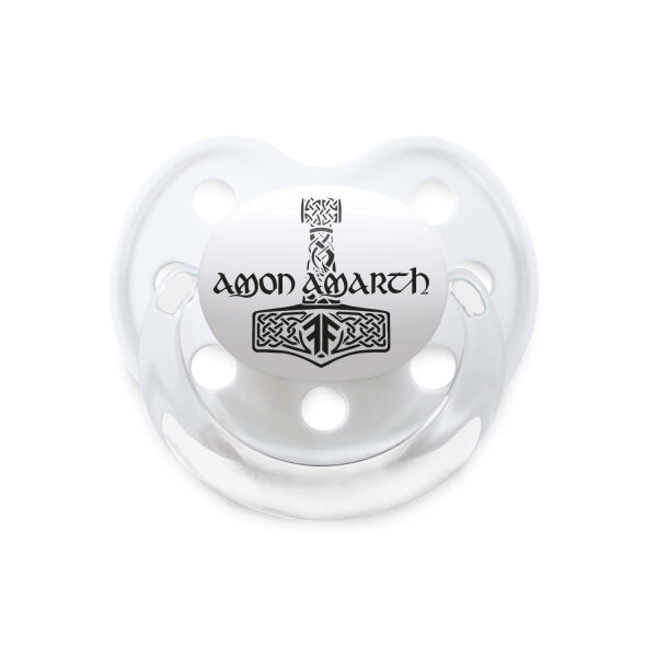 Amon Amarth (Thors Hammer) - Soother, white, black, Size 2