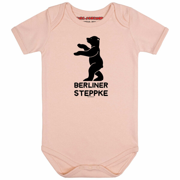 Berliner Steppke - Baby bodysuit, pale pink, black, 56/62
