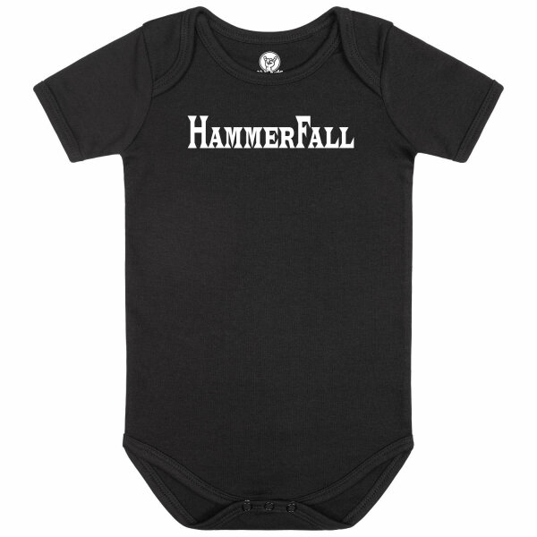 Hammerfall (Logo) - Baby bodysuit, black, white, 56/62