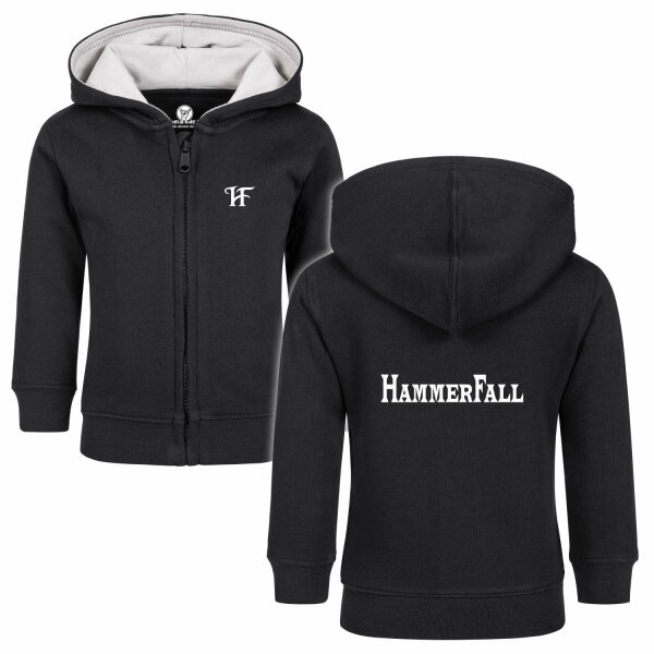 Hammerfall (Logo) - Baby Kapuzenjacke, schwarz, weiß, 80/86