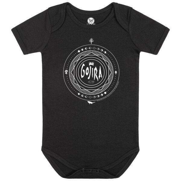 Gojira (Moon Phases) - Baby bodysuit, black, white, 68/74