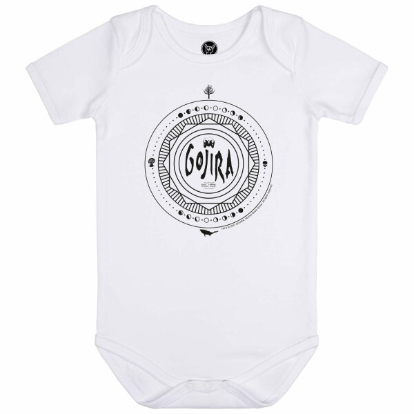 Gojira (Moon Phases) - Baby bodysuit, white, black, 56/62
