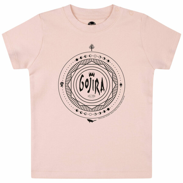 Gojira (Moon Phases) - Baby t-shirt, pale pink, black, 56/62