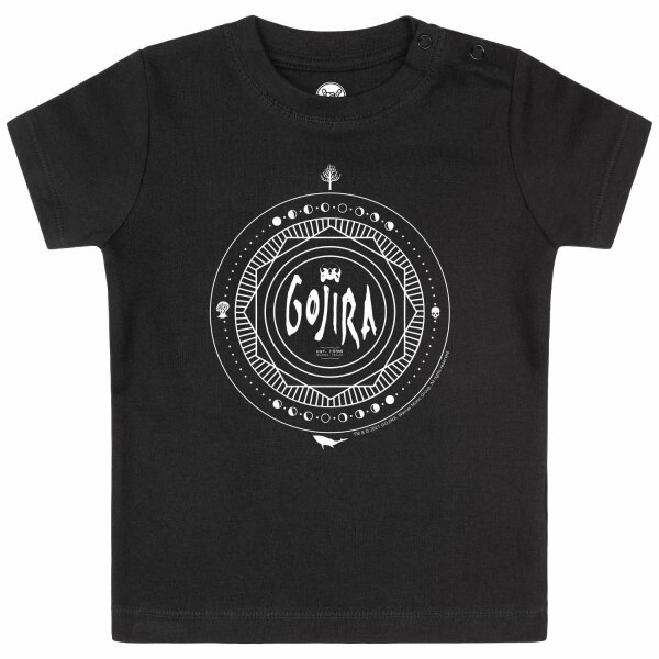 Gojira (Moon Phases) - Baby T-Shirt, schwarz, weiß, 68/74