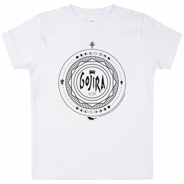 Gojira (Moon Phases) - Baby T-Shirt, weiß, schwarz, 56/62