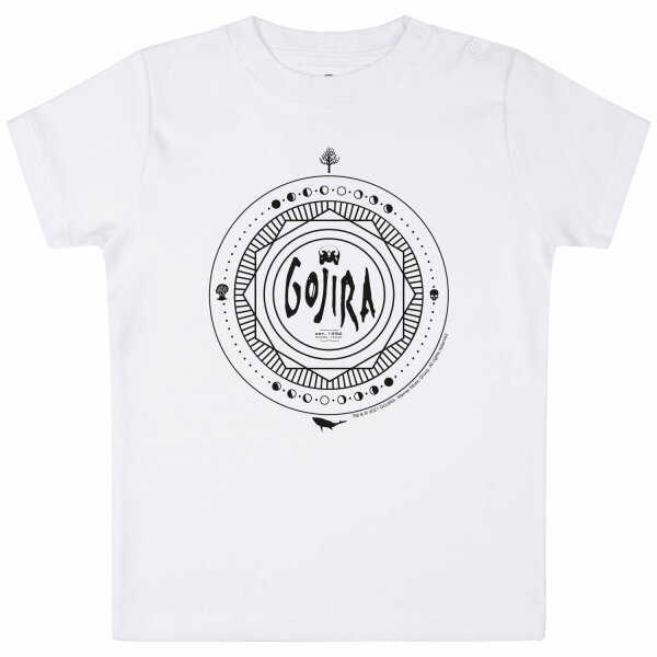 Gojira (Moon Phases) - Baby T-Shirt, weiß, schwarz, 80/86
