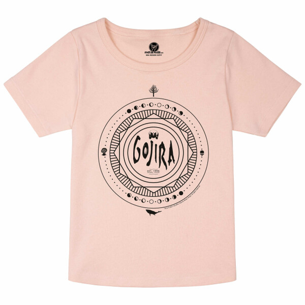 Gojira (Moon Phases) - Girly Shirt, hellrosa, schwarz, 116