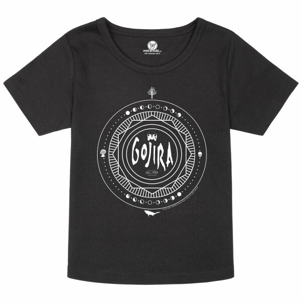 Gojira (Moon Phases) - Girly shirt, black, white, 128