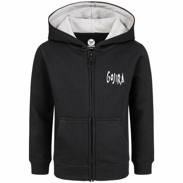 Gojira (Moon Phases) - Kids zip-hoody, black, white, 128