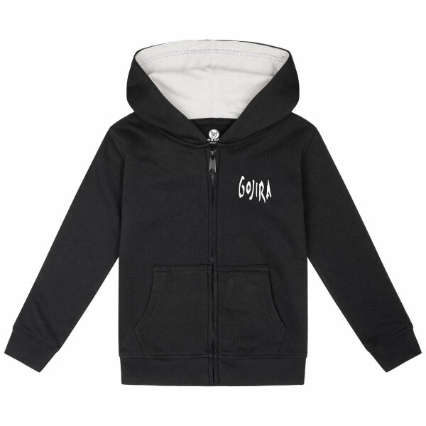 Gojira (Moon Phases) - Kids zip-hoody, black, white, 128