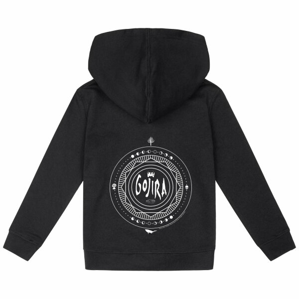 Gojira (Moon Phases) - Kids zip-hoody, black, white, 128