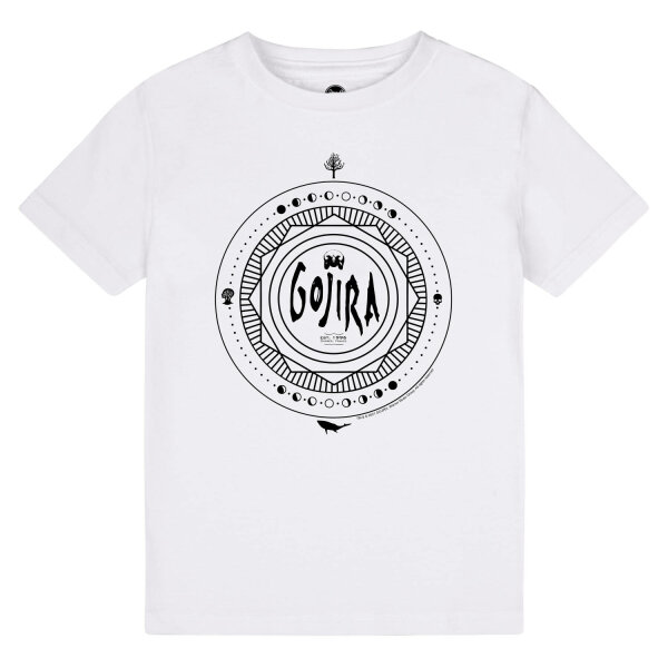 Gojira (Moon Phases) - Kinder T-Shirt, weiß, schwarz, 164