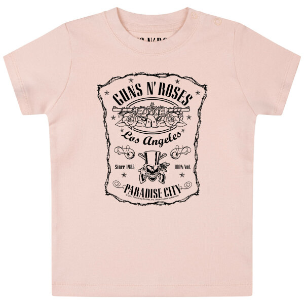 Guns n Roses (Paradise City) - Baby T-Shirt, hellrosa, schwarz, 56/62
