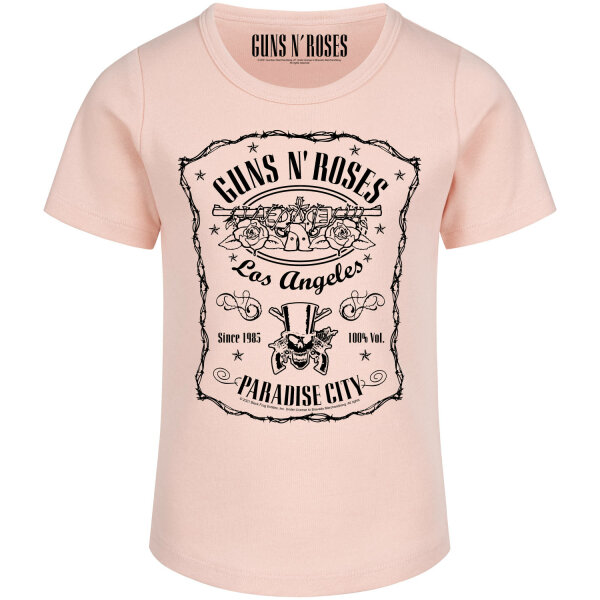 Guns n Roses (Paradise City) - Girly shirt, pale pink, black, 104