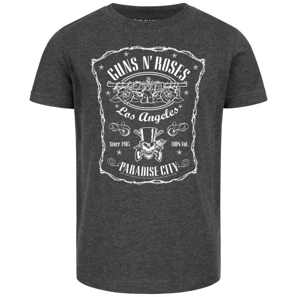 Guns n Roses (Paradise City) - Kinder T-Shirt, charcoal, weiß, 140