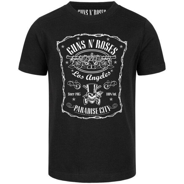 Guns n Roses (Paradise City) - Kinder T-Shirt, schwarz, weiß, 140