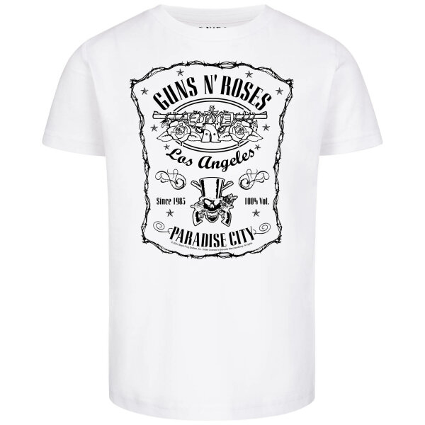 Guns n Roses (Paradise City) - Kinder T-Shirt, weiß, schwarz, 104