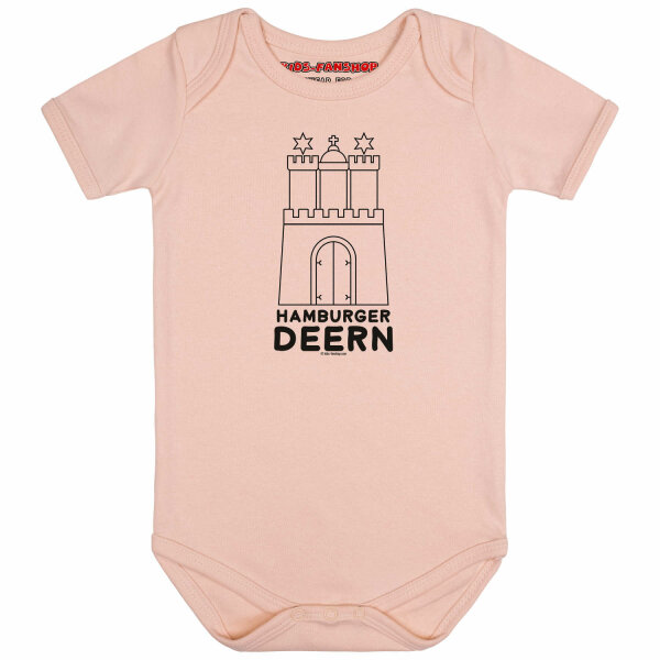 Hamburger Deern - Baby bodysuit, pale pink, black, 56/62