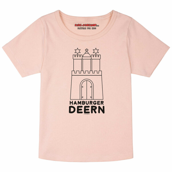 Hamburger Deern - Girly shirt, pale pink, black, 104