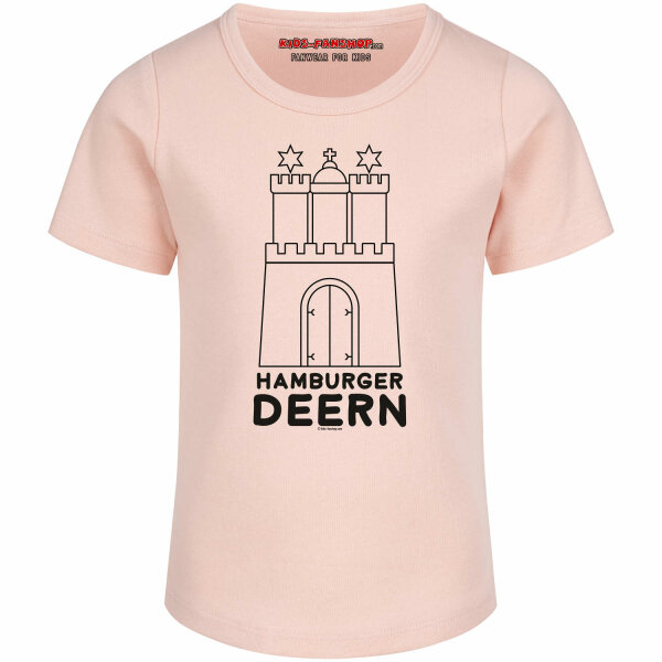 Hamburger Deern - Girly shirt, pale pink, black, 116