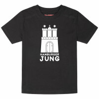 Hamburger Jung - Kinder T-Shirt, schwarz, weiß, 104
