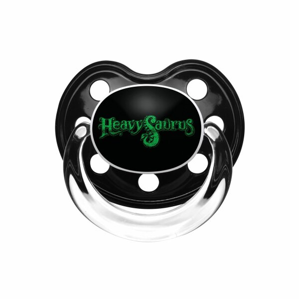 Heavysaurus (Logo) - Schnuller, schwarz, grün, Größe 1