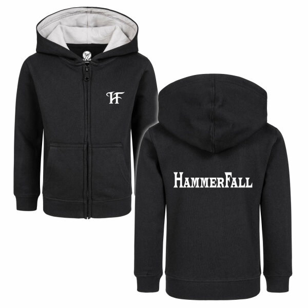 Hammerfall (Logo) - Kinder Kapuzenjacke, schwarz, weiß, 128