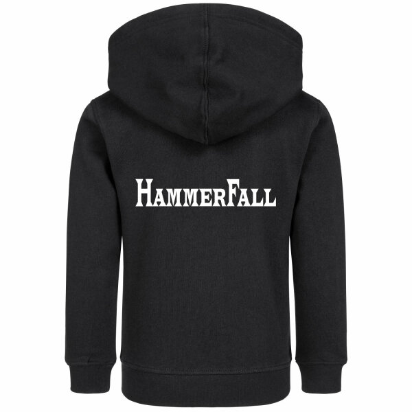 Hammerfall (Logo) - Kids zip-hoody, black, white, 128